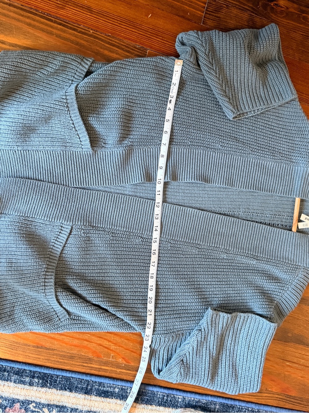 PACT 100% Organic Cotton Long Open Cardigan - Dusty Slate Blue XS / S - Picture 4 of 8